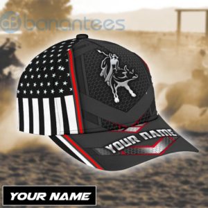 Personalized Name Bull Riding American Bull Rider Black All Over Printed 3D Cap Product Photo