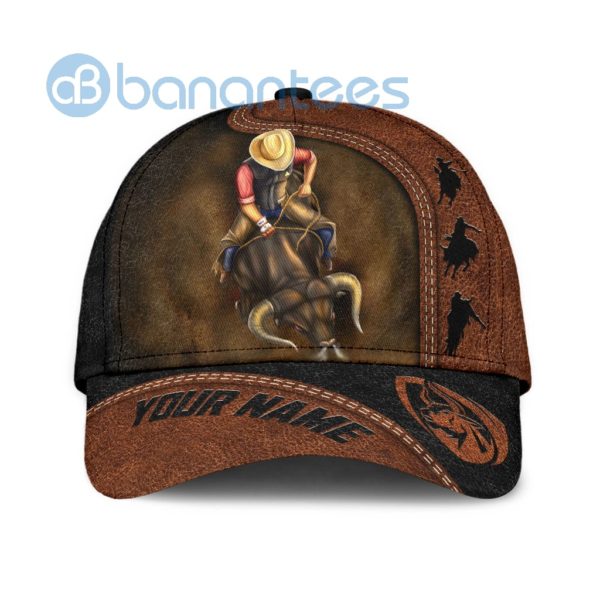 Personalized Name Bull Riding Full Printed Printed 3D Cap Product Photo