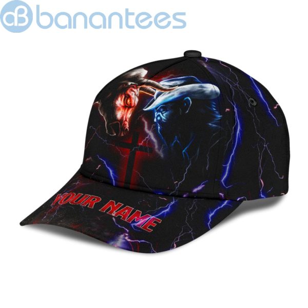 Personalized Name Bull Riding Neon Light All Over Printed 3D Cap Product Photo