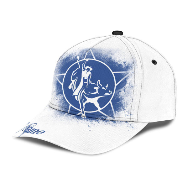 Personalized Name Bull Riding White All Over Printed 3D Cap Product Photo