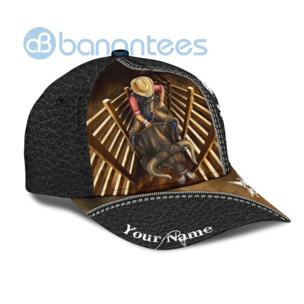 Personalized Name Bull Riding White All Over Printed 3D Cap Product Photo