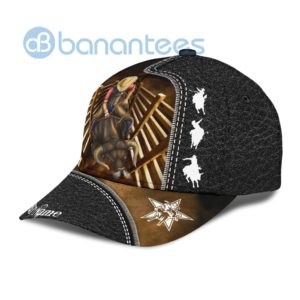 Personalized Name Bull Riding White All Over Printed 3D Cap Product Photo