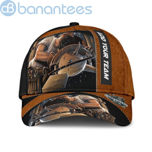 Personalized Name Carpenter All Over Printed 3D Cap Leather Texture Product Photo
