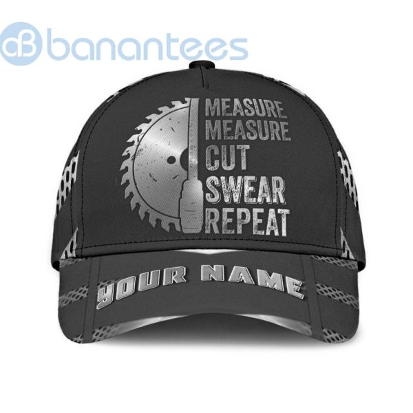 Personalized Name Carpenter All Over Printed 3D Cap Measure Cut Repeat Product Photo