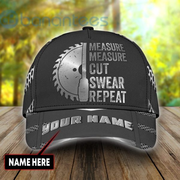 Personalized Name Carpenter All Over Printed 3D Cap Measure Cut Repeat Product Photo