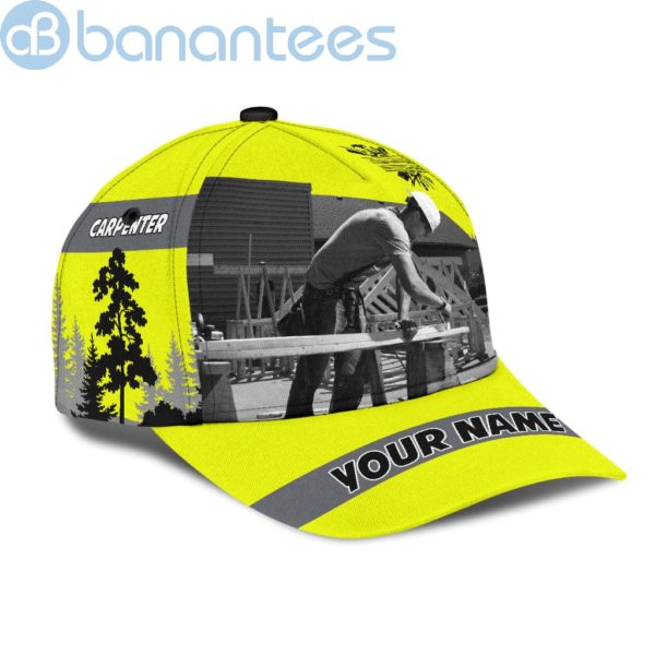 Personalized Name Carpenter All Over Printed 3D Cap Yellow Neon Product Photo