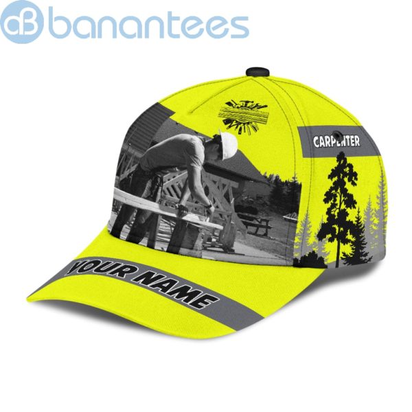 Personalized Name Carpenter All Over Printed 3D Cap Yellow Neon Product Photo