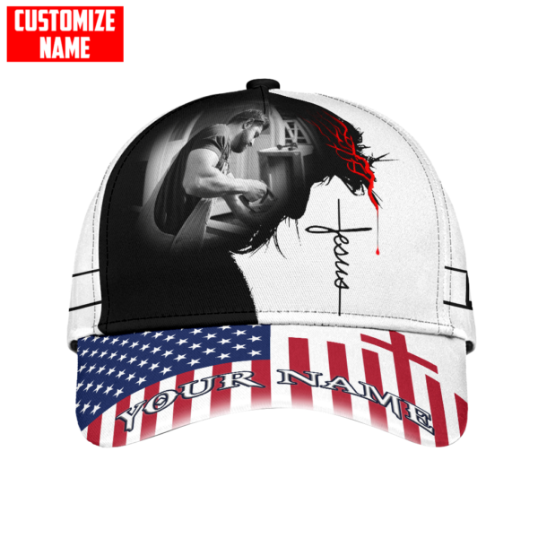 Personalized Name Carpenter Jesus All Over Printed 3D Cap Product Photo