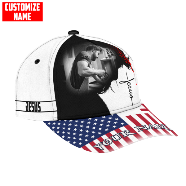 Personalized Name Carpenter Jesus All Over Printed 3D Cap Product Photo