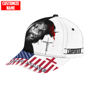 Personalized Name Carpenter Jesus All Over Printed 3D Cap Product Photo
