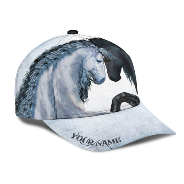 Personalized Name Couple Horse All Over Printed 3D Cap Product Photo