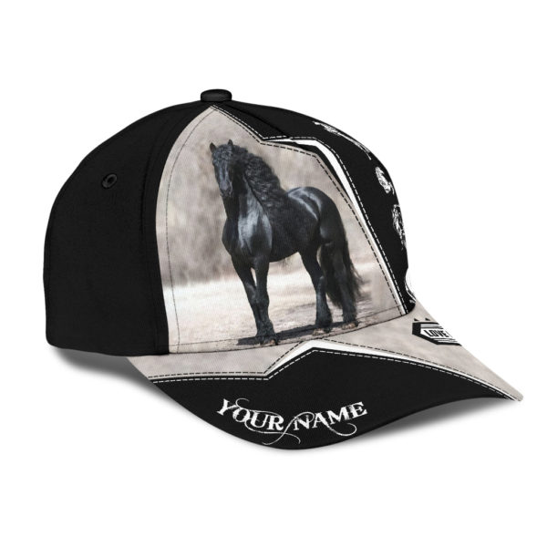 Personalized Name Friesian Horse All Over Printed 3D Cap Product Photo