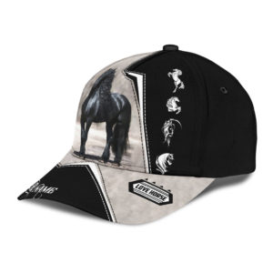 Personalized Name Friesian Horse All Over Printed 3D Cap Product Photo