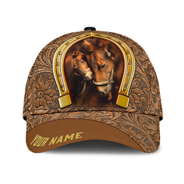 Personalized Name Horse Printed All Over Printed 3D Cap Product Photo