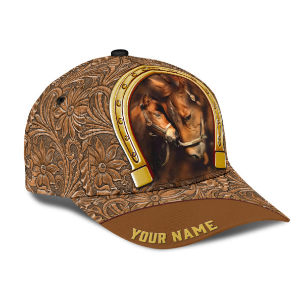 Personalized Name Horse Printed All Over Printed 3D Cap Product Photo