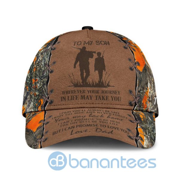 Personalized Name Hunting To My Son All Over Printed 3D Cap Product Photo