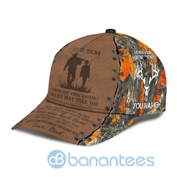 Personalized Name Hunting To My Son All Over Printed 3D Cap Product Photo