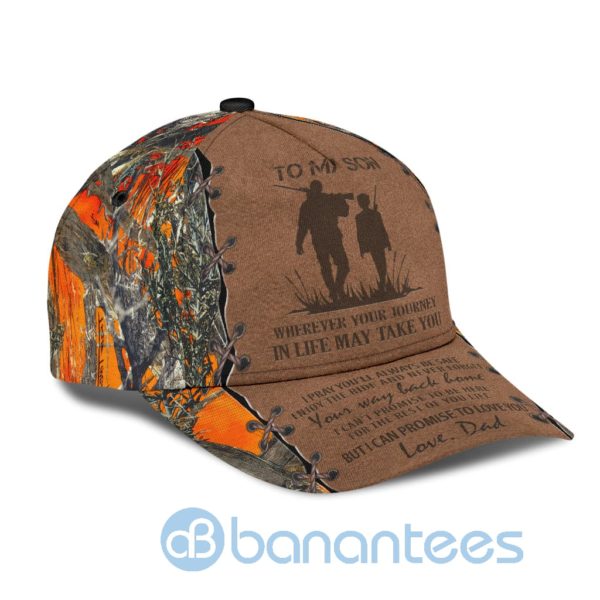 Personalized Name Hunting To My Son All Over Printed 3D Cap Product Photo