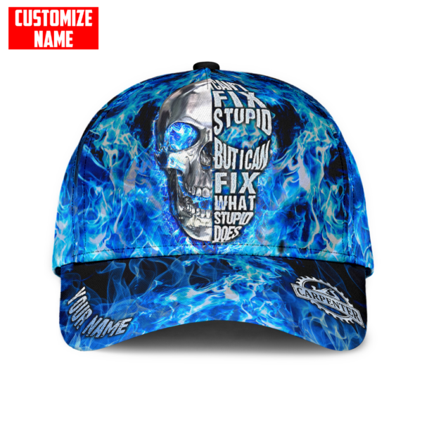 Personalized Name I Can Fix What Stupid Does Skull All Over Printed 3D Cap Product Photo