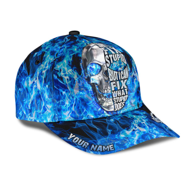 Personalized Name I Can Fix What Stupid Does Skull All Over Printed 3D Cap Product Photo