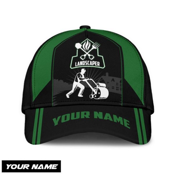 Personalized Name Landscaper All Over Printed 3D Cap Product Photo