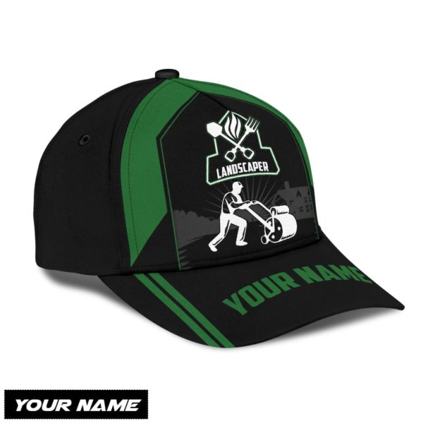 Personalized Name Landscaper All Over Printed 3D Cap Product Photo