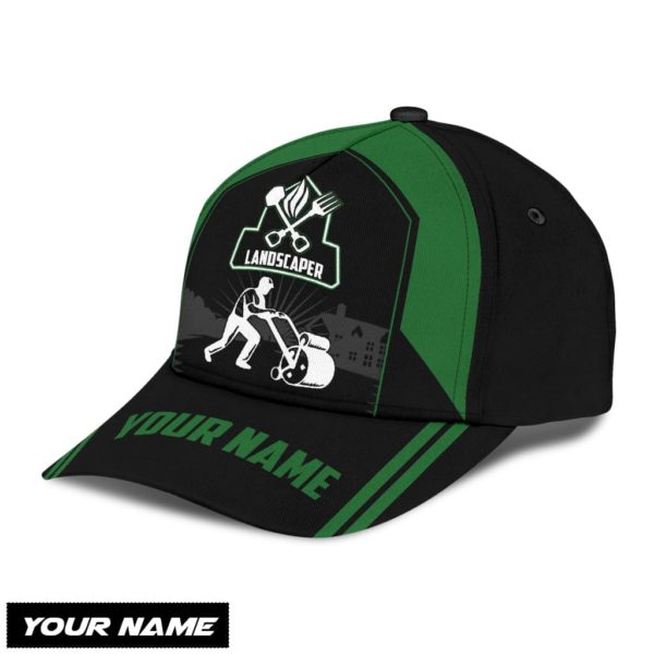 Personalized Name Landscaper All Over Printed 3D Cap Product Photo