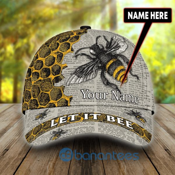 Personalized Name Let It Bee All Over Printed 3D Cap Product Photo