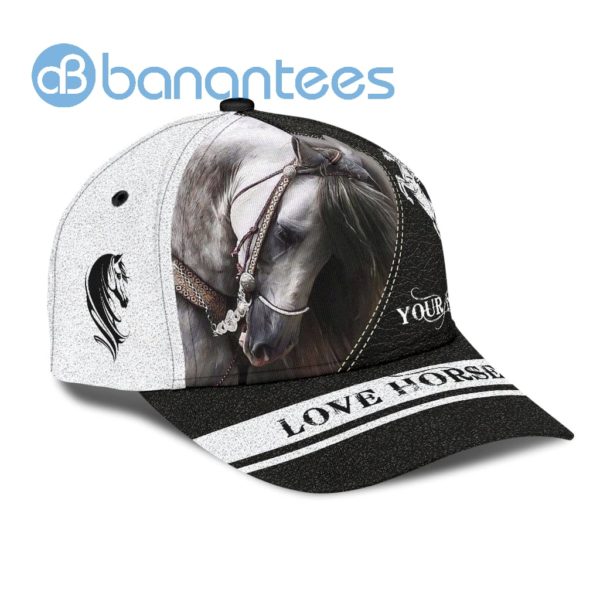 Personalized Name Love Horse All Over Printed 3D Cap Product Photo