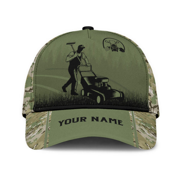 Personalized Name Man Mowing The Grass All Over Printed 3D Cap Product Photo