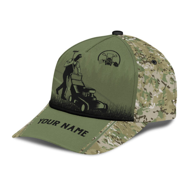 Personalized Name Man Mowing The Grass All Over Printed 3D Cap Product Photo