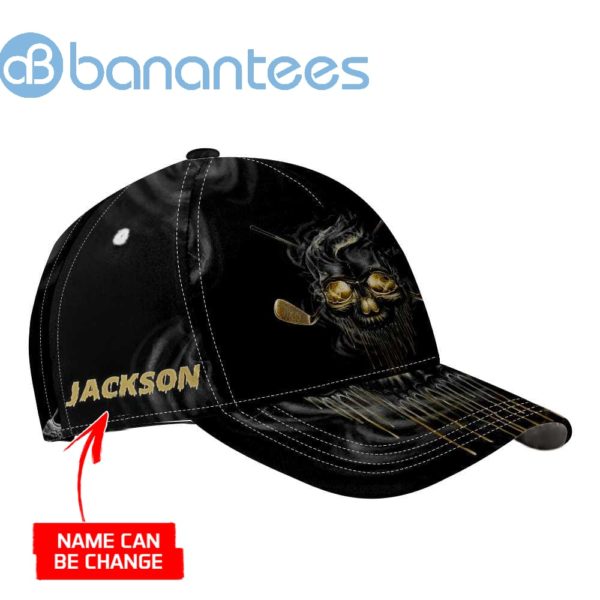 Personalized Name Melting Skull Golf All Over Printed 3D Cap Product Photo