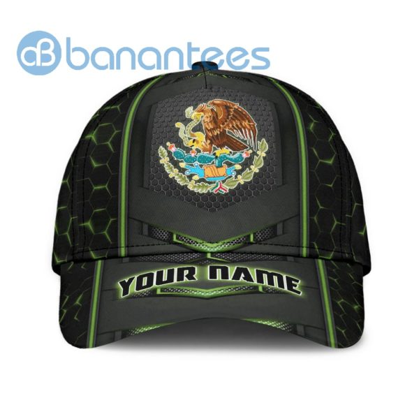 Personalized Name Mexico Black And Green Neon Light All Over Printed 3D Cap Product Photo