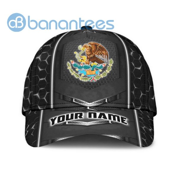 Personalized Name Mexico Black And Metalic All Over Printed 3D Cap Product Photo