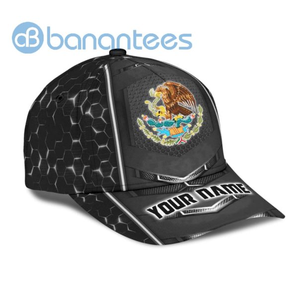 Personalized Name Mexico Black And Metalic All Over Printed 3D Cap Product Photo