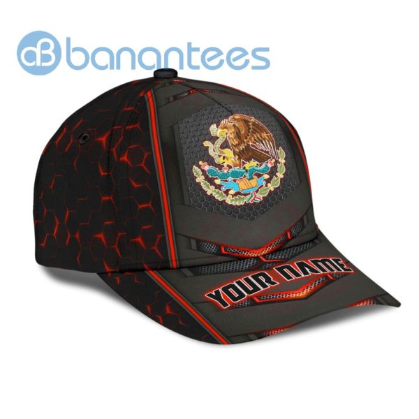 Personalized Name Mexico Black And Red Neon Light All Over Printed 3D Cap Product Photo
