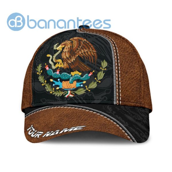Personalized Name Mexico Leather All Over Printed 3D Cap Product Photo