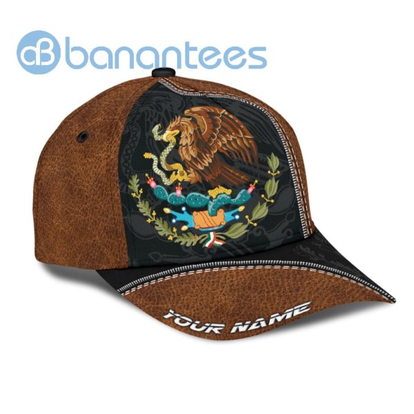 Personalized Name Mexico Leather All Over Printed 3D Cap Product Photo