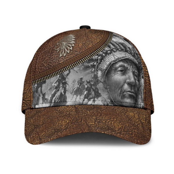 Personalized Name Native American Leather All Over Printed 3D Cap Product Photo
