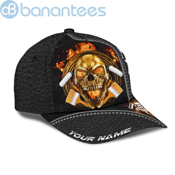 Personalized Name Painter All Over Printed 3D Cap Fire Skull Product Photo