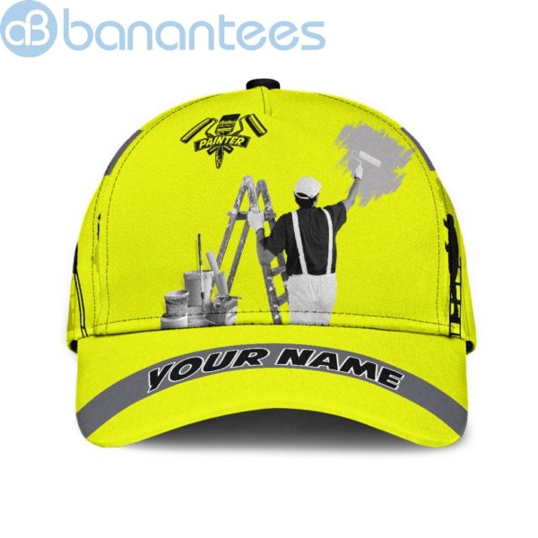 Personalized Name Painter All Over Printed 3D Cap Yellow Neon Product Photo