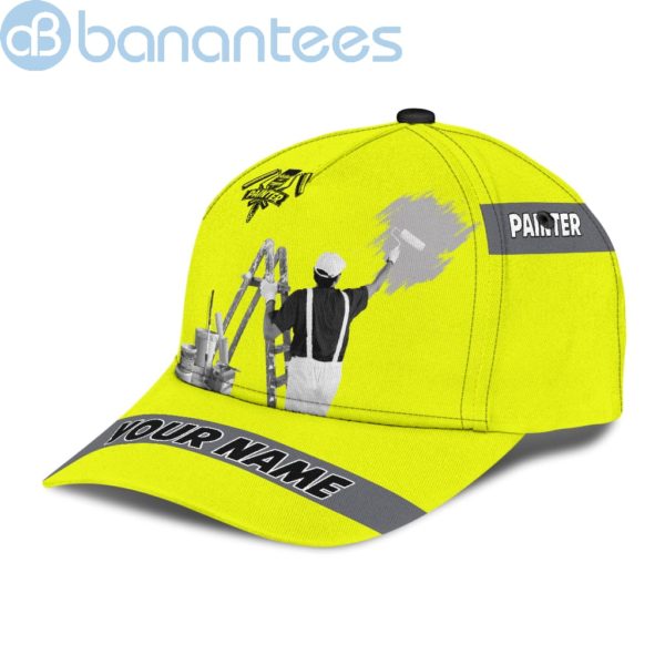 Personalized Name Painter All Over Printed 3D Cap Yellow Neon Product Photo