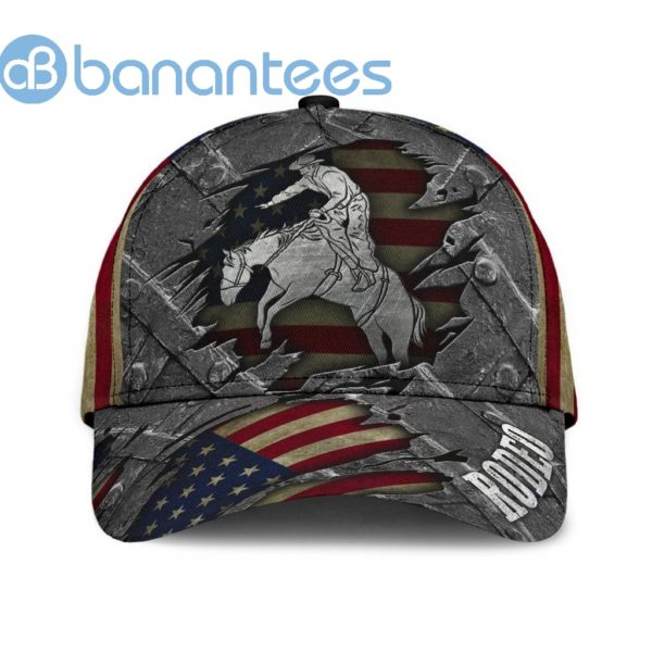 Personalized Name Rodeo All Over Printed 3D Cap American Horse Rider Product Photo