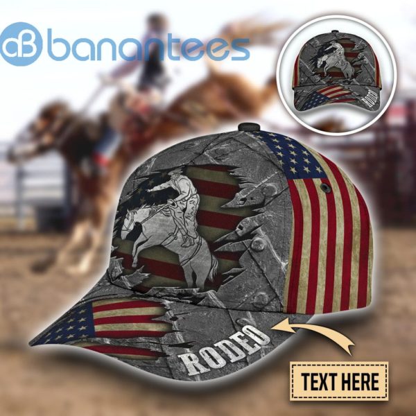 Personalized Name Rodeo All Over Printed 3D Cap American Horse Rider Product Photo