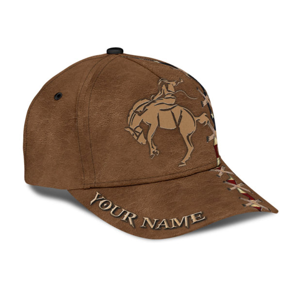 Personalized Name Rodeo All Over Printed 3D Cap American Horse Rider Product Photo