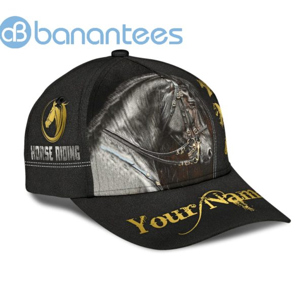 Personalized Name Rodeo All Over Printed 3D Cap Black Horse Product Photo