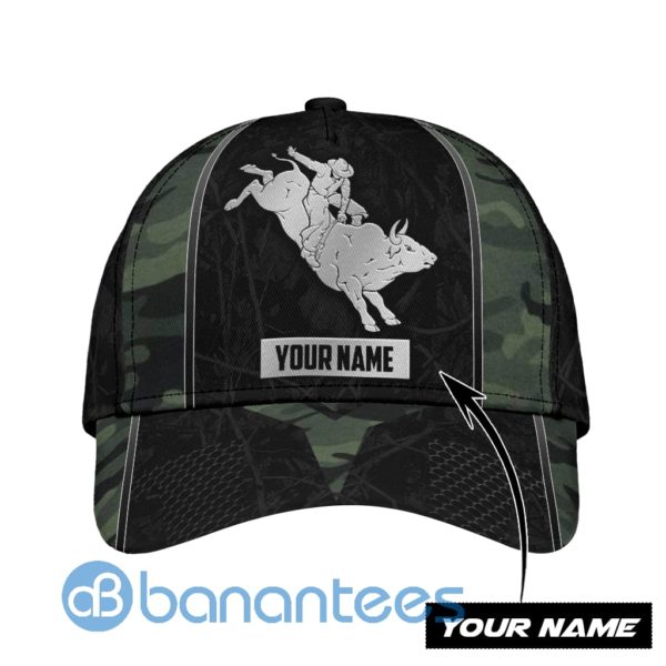 Personalized Name Rodeo All Over Printed 3D Cap Green Camo Product Photo