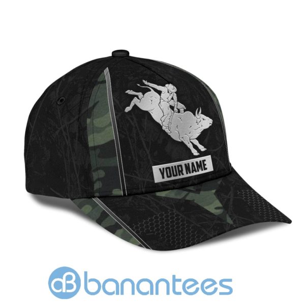 Personalized Name Rodeo All Over Printed 3D Cap Green Camo Product Photo