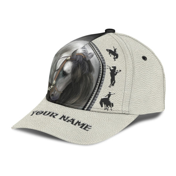Personalized Name Rodeo All Over Printed 3D Cap Horse Riding Art White Product Photo