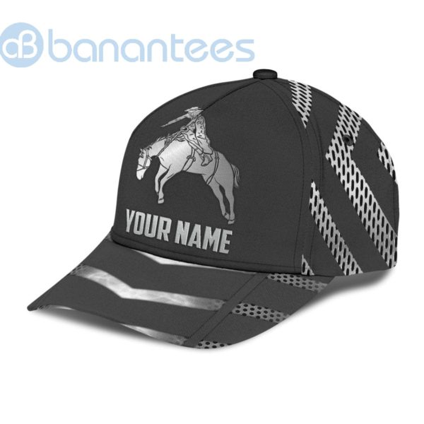 Personalized Name Rodeo All Over Printed 3D Cap Metal Pattern Horse Rider Product Photo
